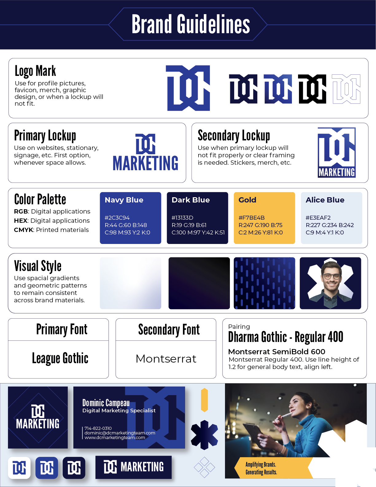 DC Marketing single page brand guide