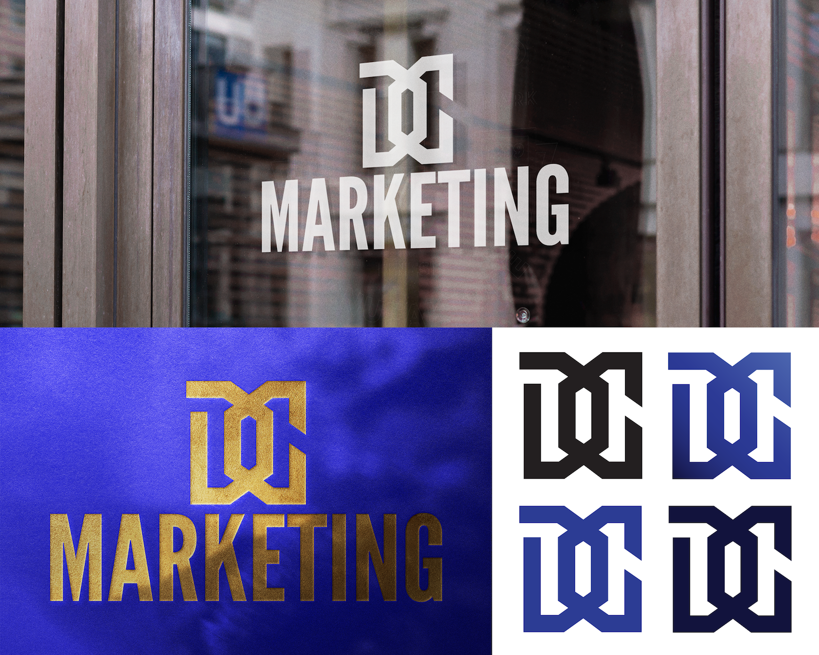 DC Marketing visual identity presentation and collateral mockups