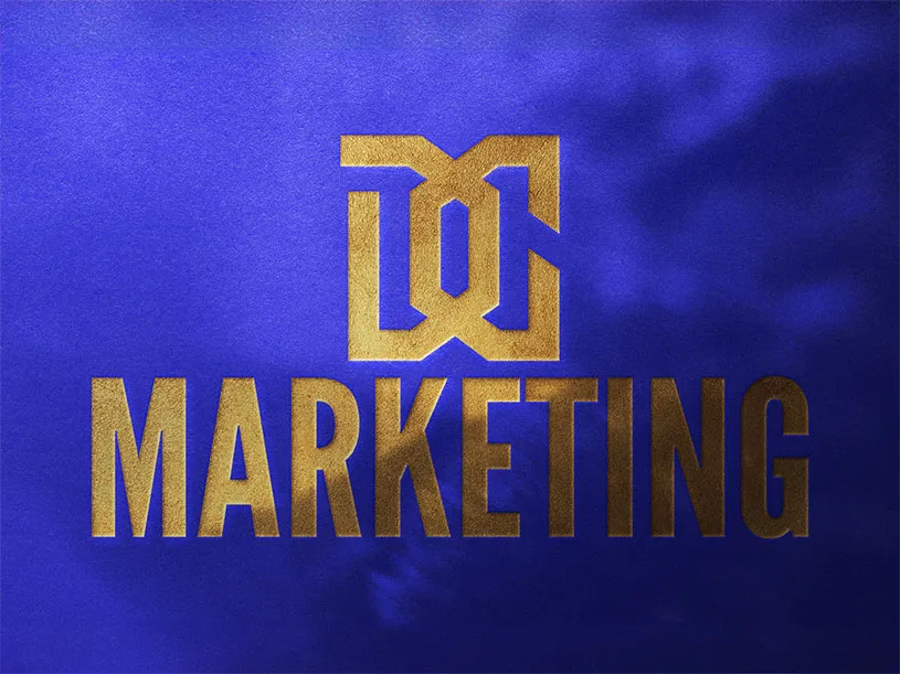 High quality mickup of clean modern logo design for marketing firm