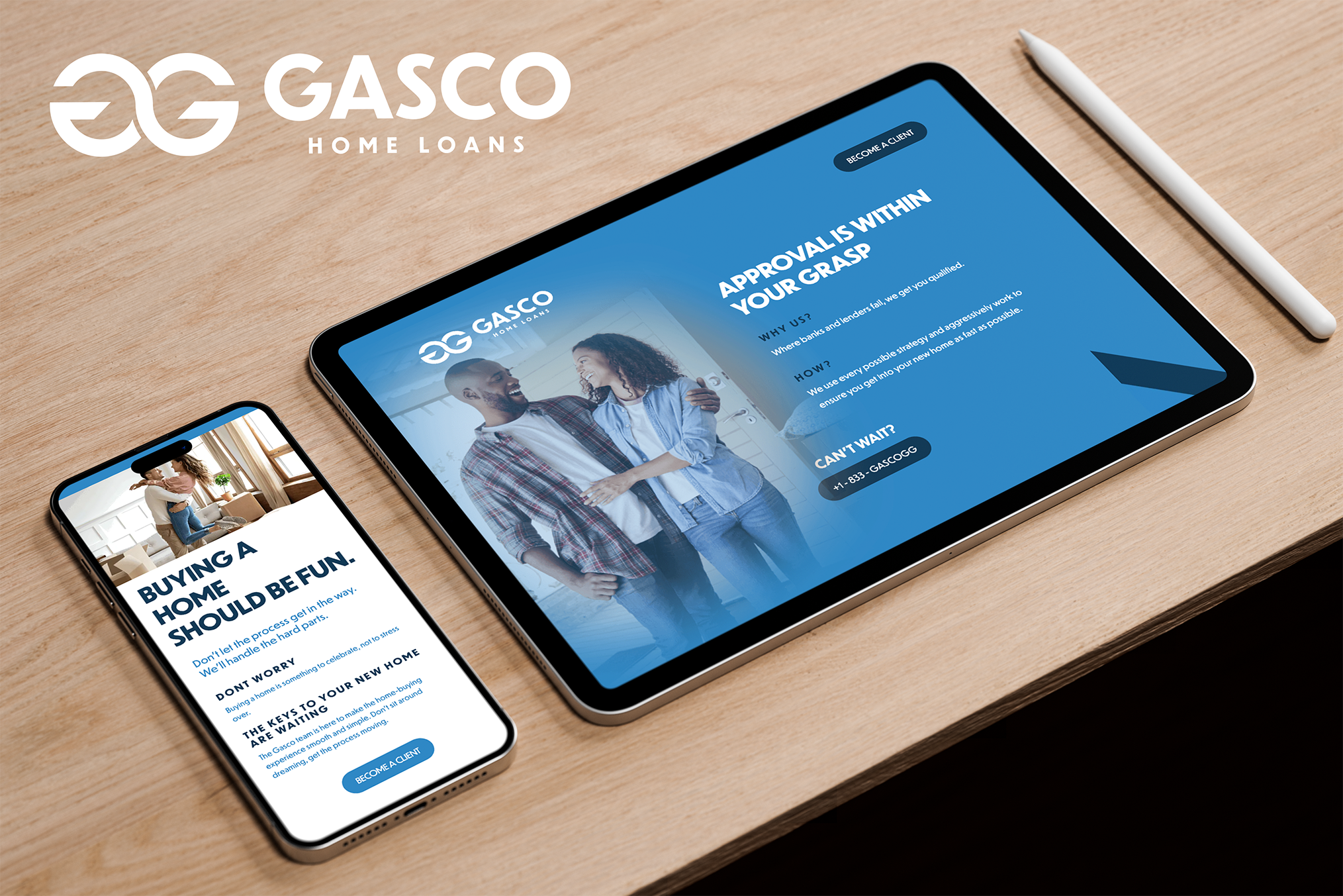 Gasco website mockup displayed across multiple devices